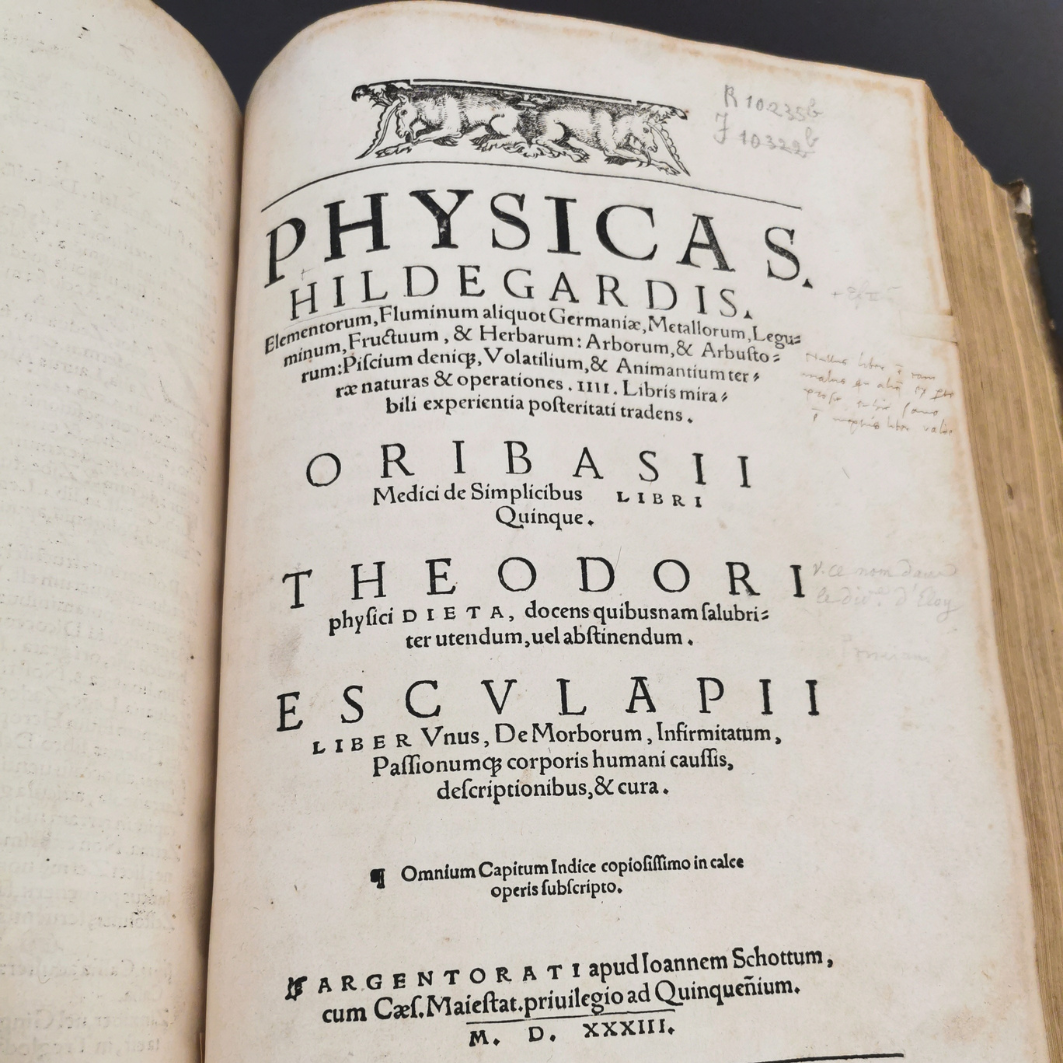 Physica version Schott Hildegarde de Bingen, illustration livre bibliothèque BNUS